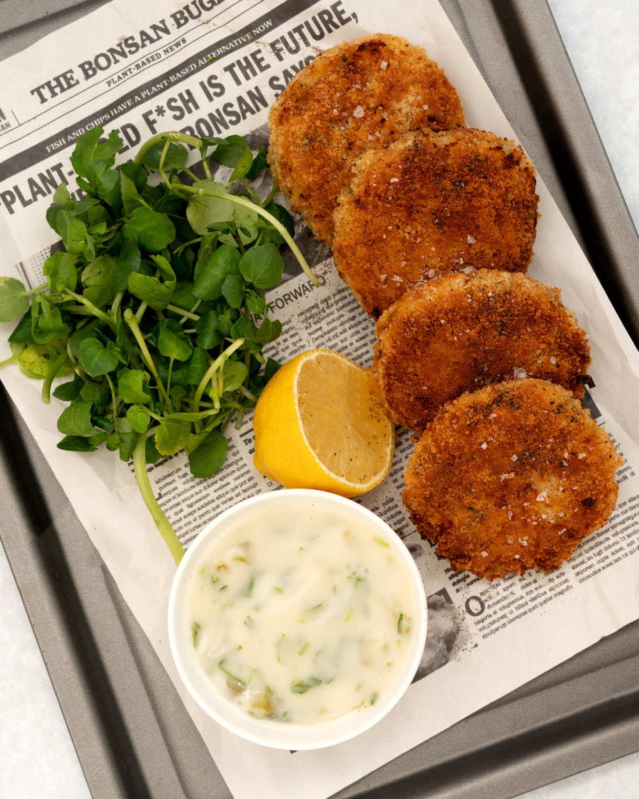 TOFUNA FISH CAKES WITH HOMEMADE TARTAR SAUCE | Bonsan Absolutely Vegan