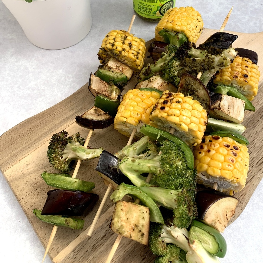 Pesto Marinated Vegetable Skewers | Bonsan Absolutely Vegan