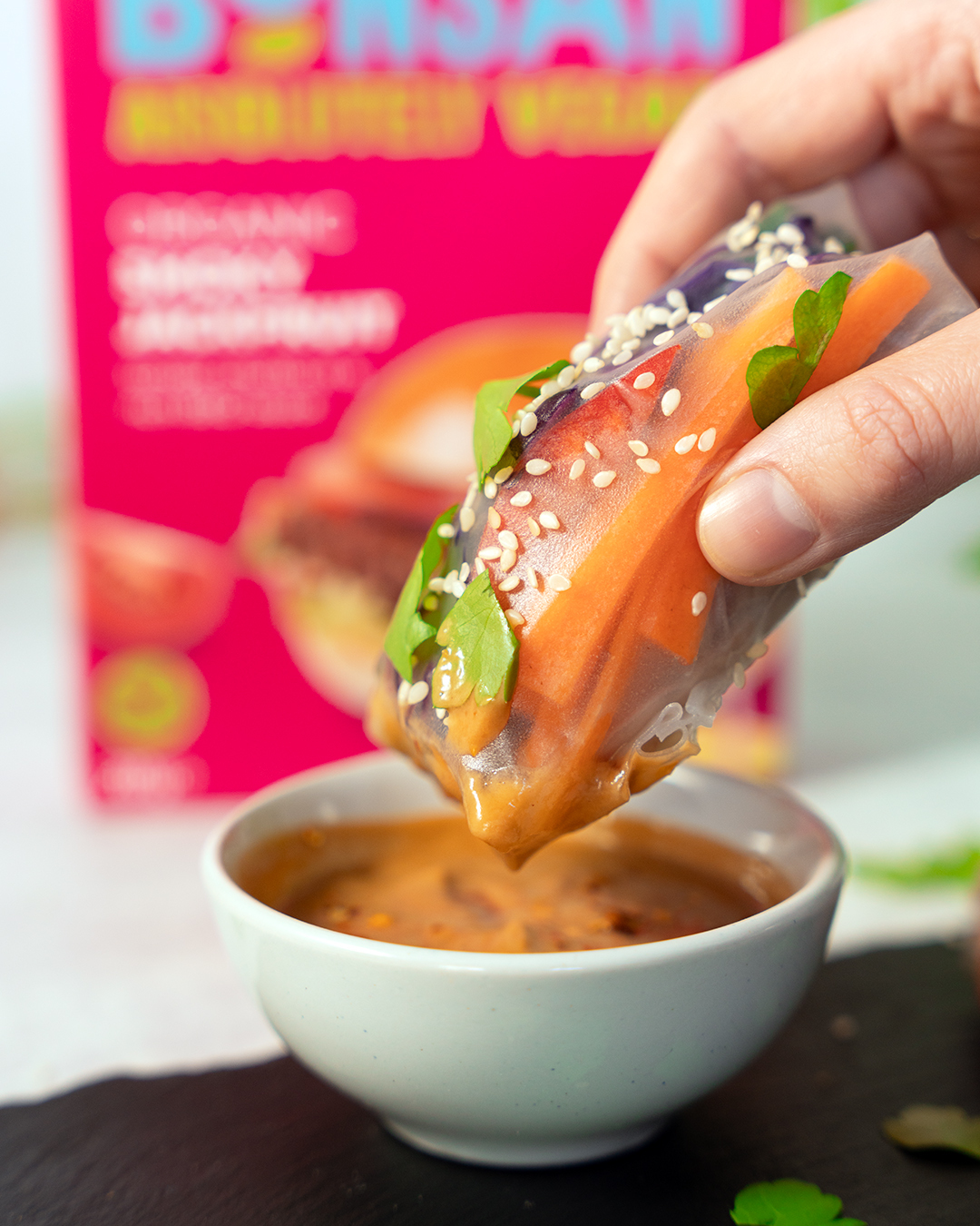BBQ Jackfruit Summer Rolls | Bonsan Absolutely Vegan
